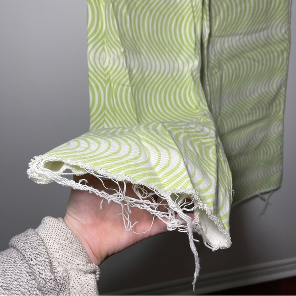 Simons Twik women’s Green psychadelic stripes Straight Leg denim jeans in 29 - Picture 5 of 8